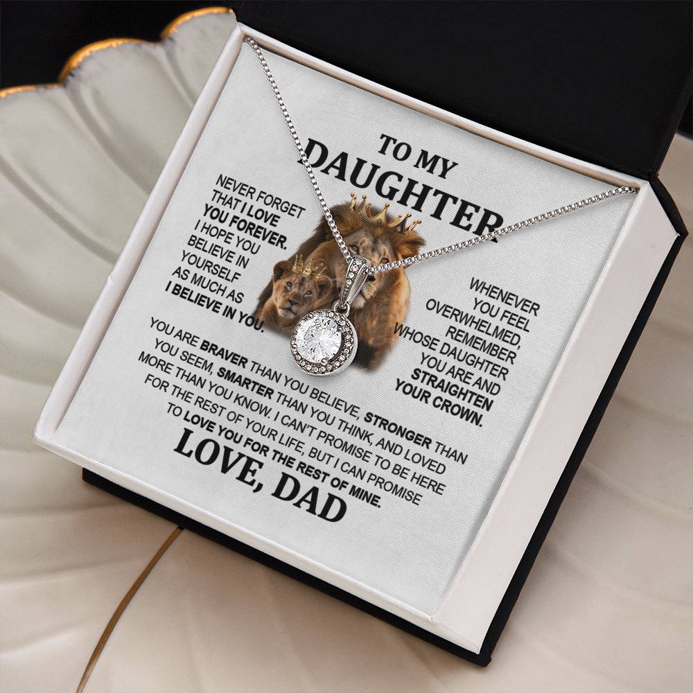 To My Daughter - Lion Eternal Hope Necklace from Dad, Perfect Christmas Gift