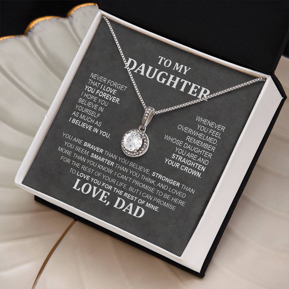 Eternal Hope Necklace with 'To My Daughter' Message - Special Gift from Mom & Dad