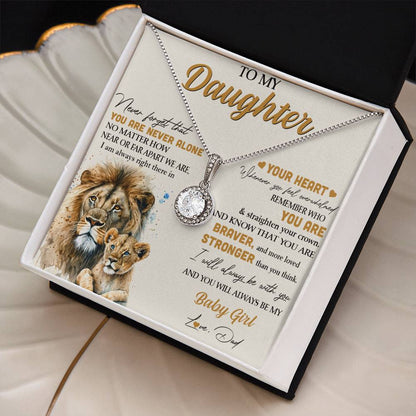 Sentimental Lion Necklace from Dad - Eternal Hope Pendant for Daughter