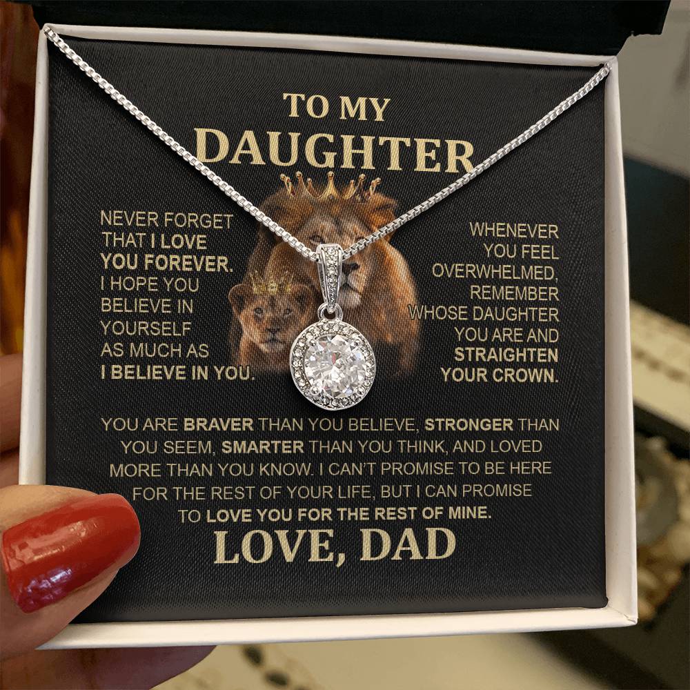 Lion Eternal Hope Necklace - To My Daughter from Dad, Special Birthday Gift