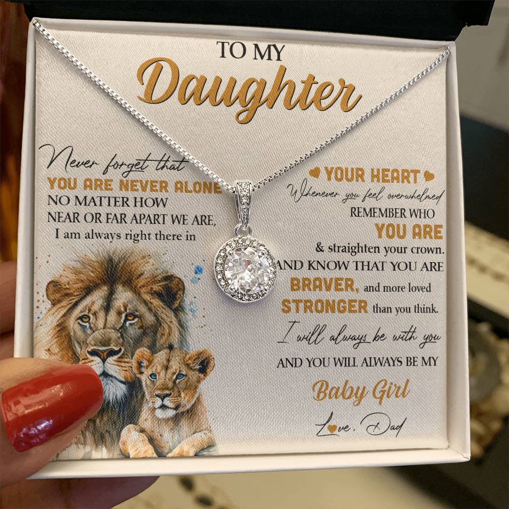 Sentimental Lion Necklace from Dad - Eternal Hope Pendant for Daughter