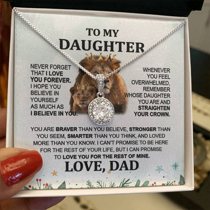 Meaningful Gift for Daughter from Dad - Lion Eternal Hope Necklace for Holidays