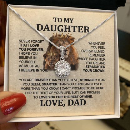 Sentimental Lion Necklace from Dad - Eternal Hope Pendant for Daughter