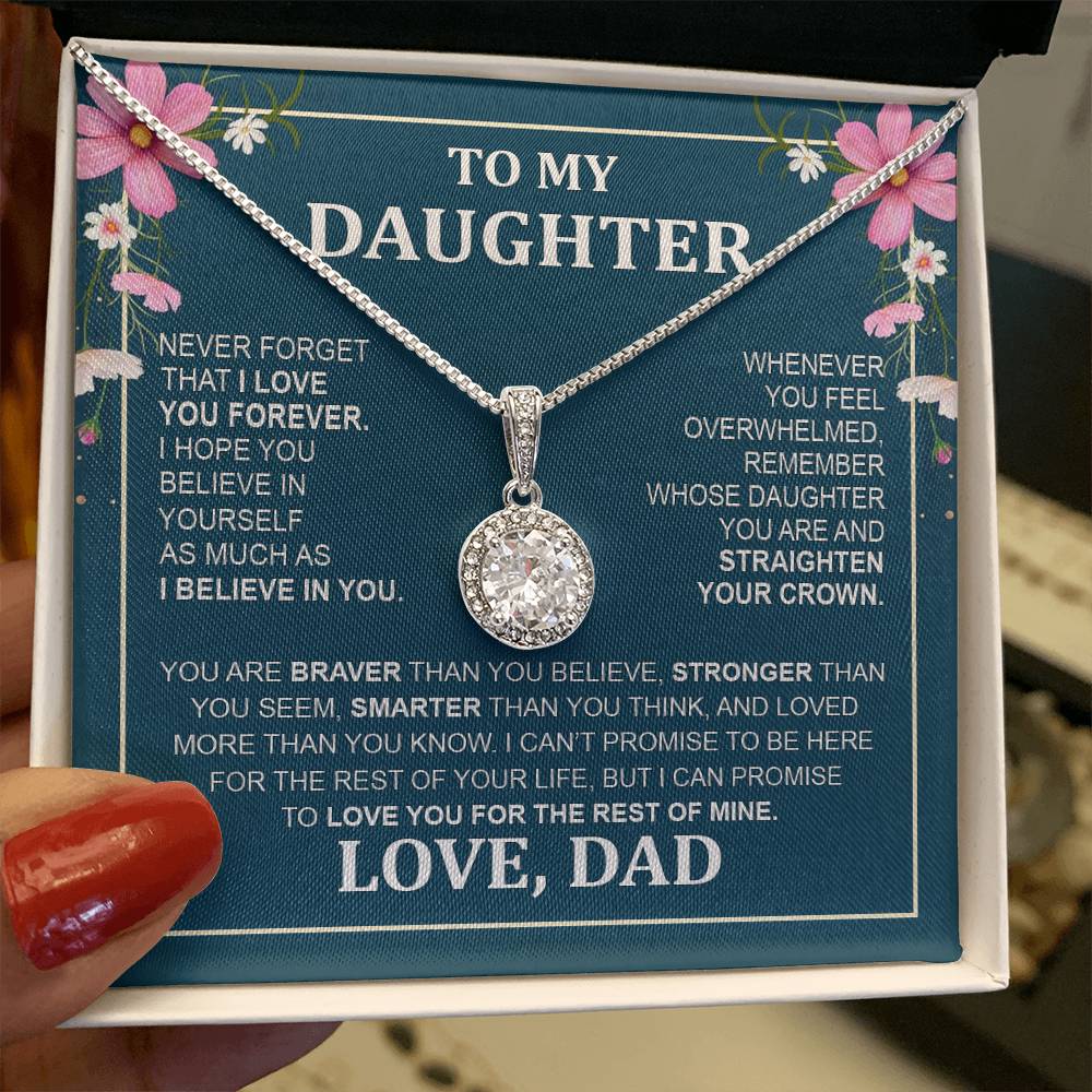 Eternal Hope Necklace with 'To My Daughter - From Mom & Dad' Message - Christmas Gift