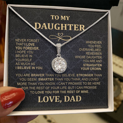 To My Daughter Necklace - From Mom & Dad Eternal Hope Pendant for Special Occasions