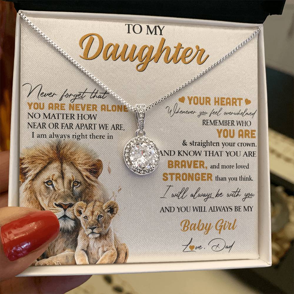 Eternal Hope Necklace with 'Lion - From Dad' Message - Ideal Birthday Gift for Daughter