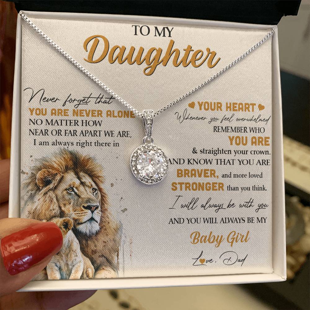 Lion Eternal Hope Necklace for Daughter - Heartfelt Gift from Dad