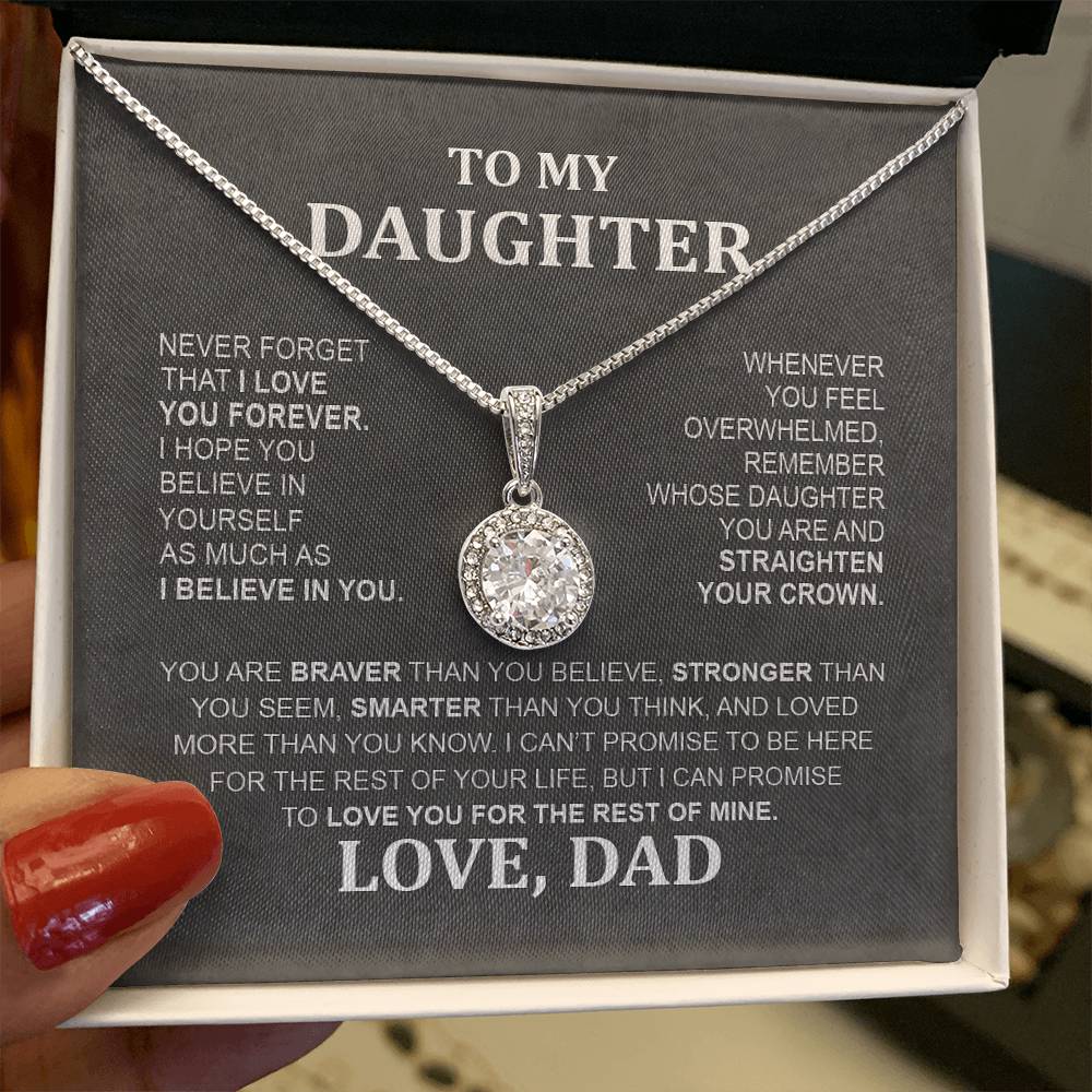 Eternal Hope Necklace with 'To My Daughter' Message - Special Gift from Mom & Dad