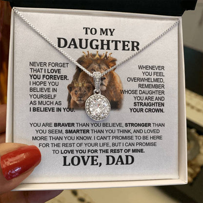 To My Daughter - Lion Eternal Hope Necklace from Dad, Perfect Christmas Gift