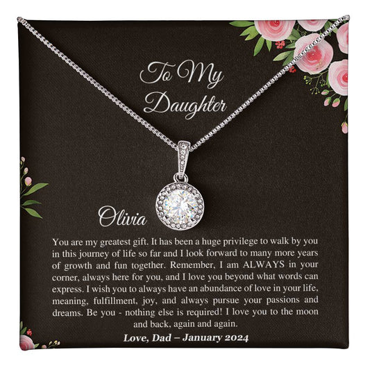 To My Daughter Necklace - Eternal Hope Pendant for Birthday or Christmas