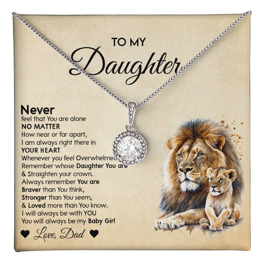 To My Daughter - Lion Eternal Hope Necklace from Dad - Birthday & Christmas Gift