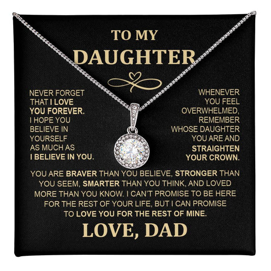 To My Daughter Necklace - Eternal Hope Pendant from Mom & Dad for Christmas