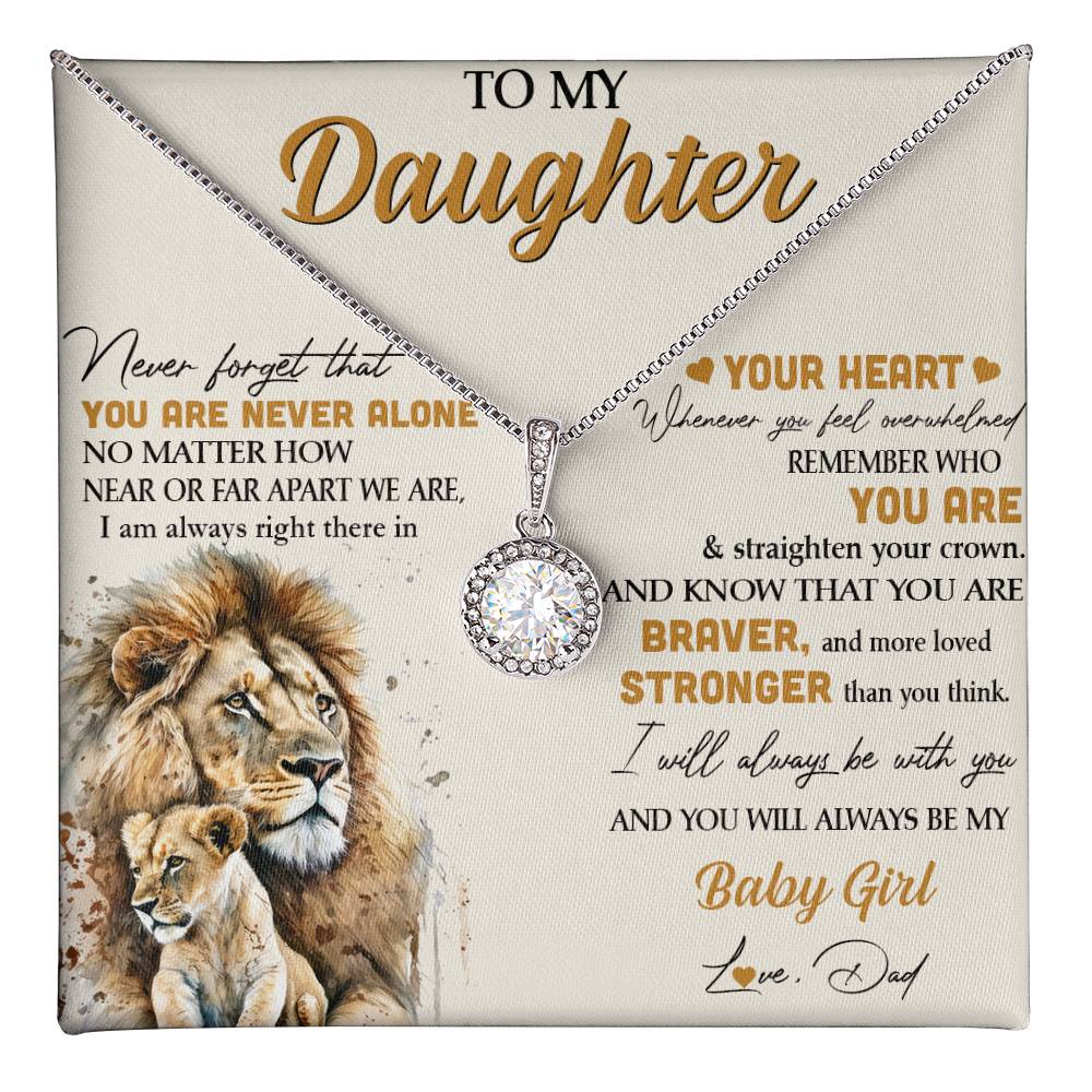 Lion Eternal Hope Necklace for Daughter - Heartfelt Gift from Dad