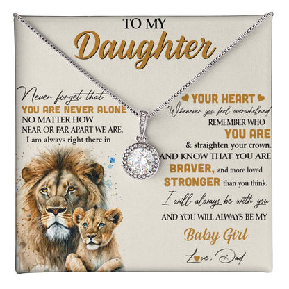 Sentimental Lion Necklace from Dad - Eternal Hope Pendant for Daughter