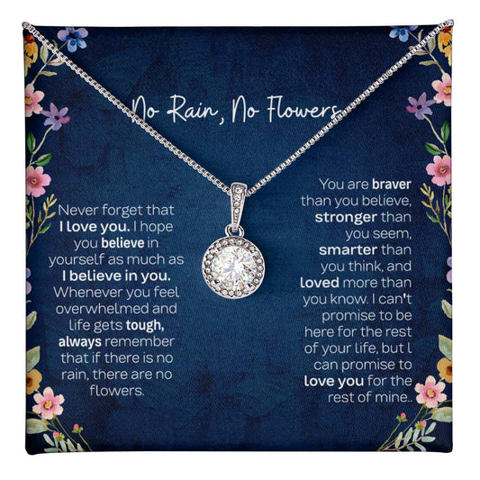 No Rain No Flowers Eternal Hope Necklace - Perfect Holiday Gift for Daughter