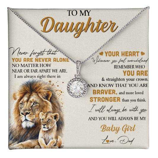 To My Daughter Eternal Hope Necklace - Lion Pendant from Dad for Special Occasions