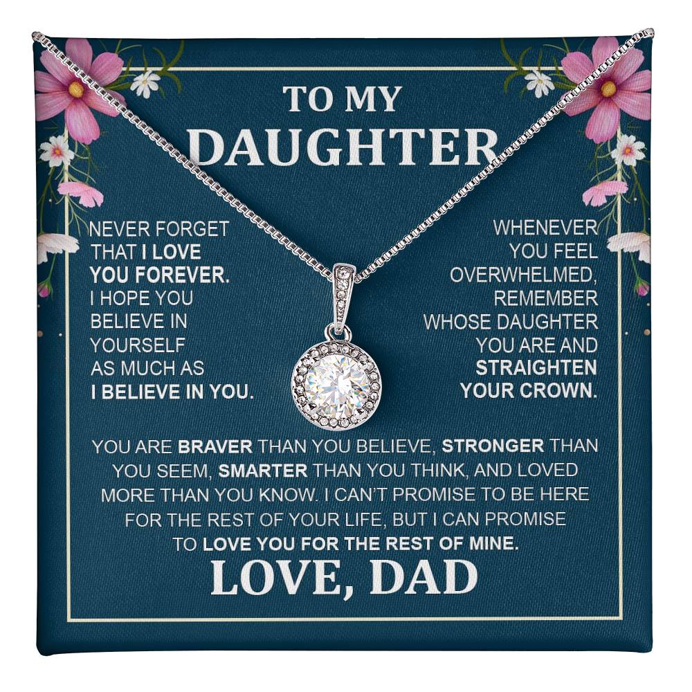 Eternal Hope Necklace with 'To My Daughter - From Mom & Dad' Message - Christmas Gift