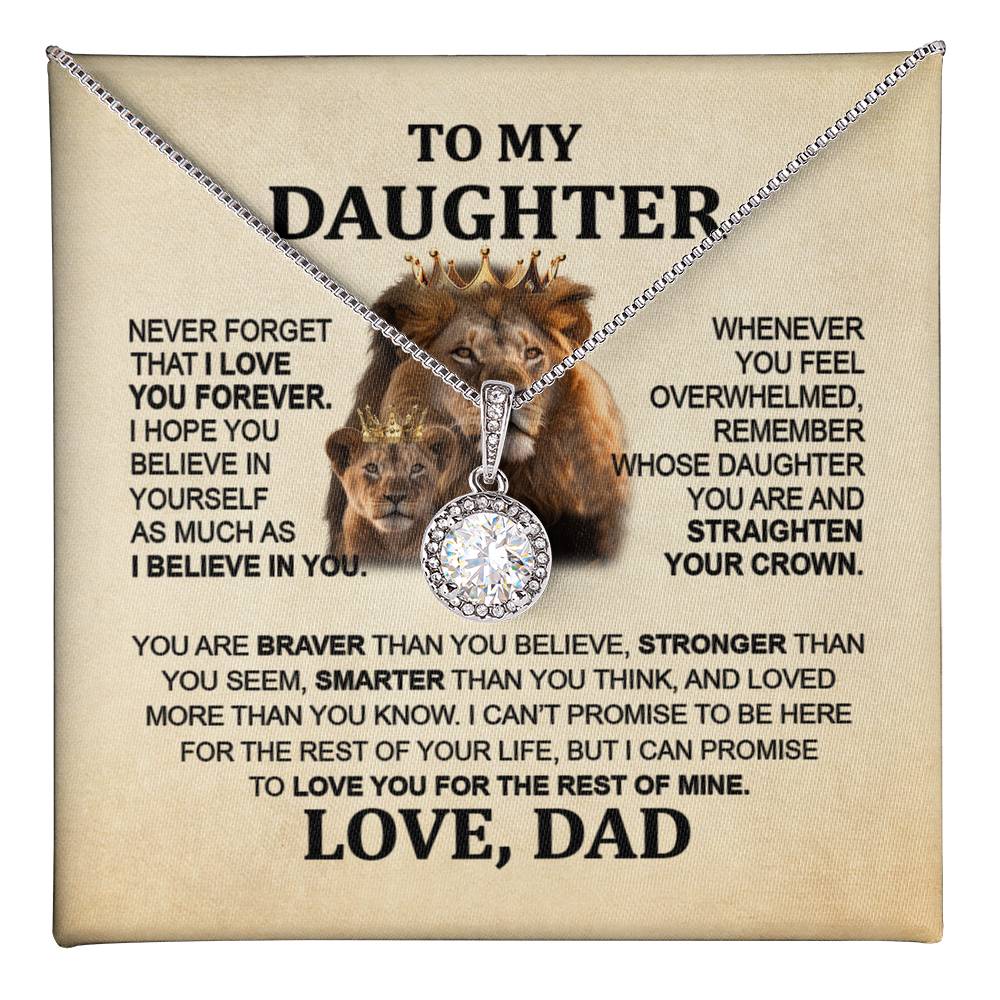 Sentimental Lion Necklace from Dad - Eternal Hope Pendant for Daughter