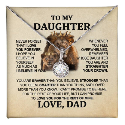 Sentimental Lion Necklace from Dad - Eternal Hope Pendant for Daughter