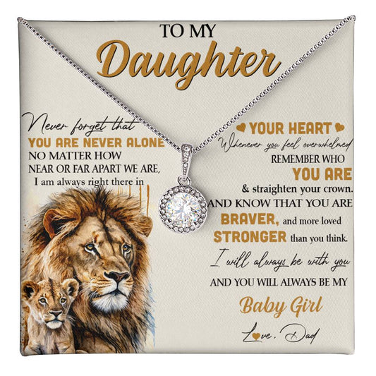 To My Daughter - Lion Eternal Hope Necklace from Dad, Perfect Christmas Gift