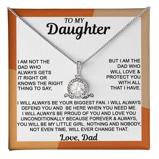 Eternal Hope Necklace with 'To My Daughter' Message - Heartfelt Gift for Daughter-From Dad