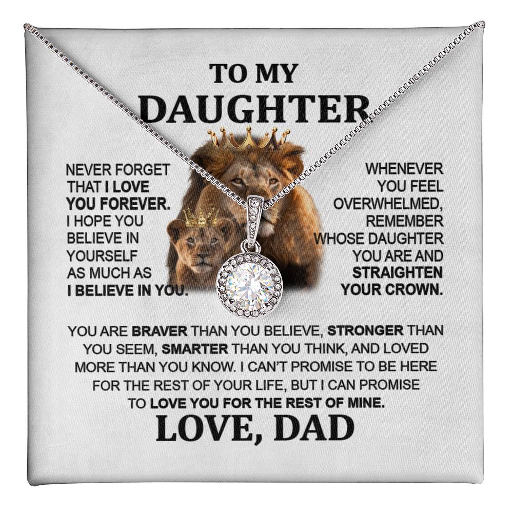 To My Daughter - Lion Eternal Hope Necklace from Dad, Perfect Christmas Gift