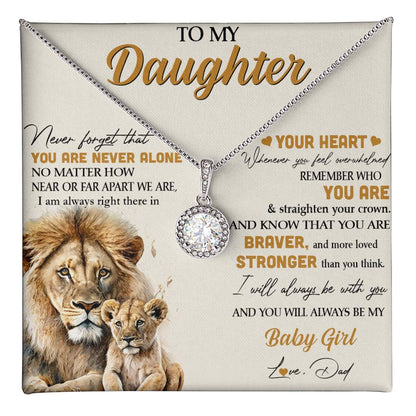 Eternal Hope Necklace with 'Lion - From Dad' Message - Ideal Birthday Gift for Daughter