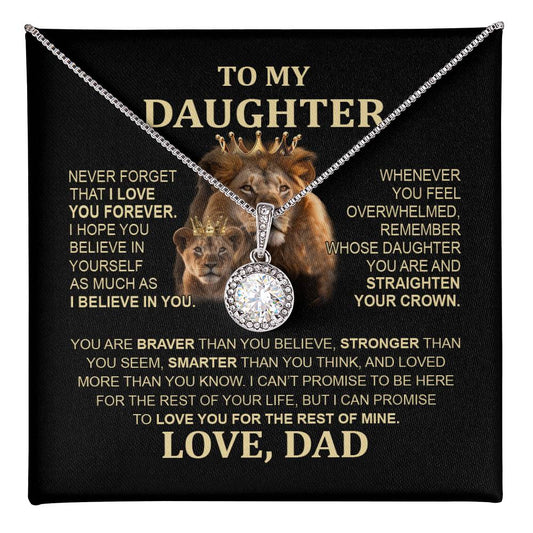 Lion Eternal Hope Necklace - To My Daughter from Dad, Special Birthday Gift