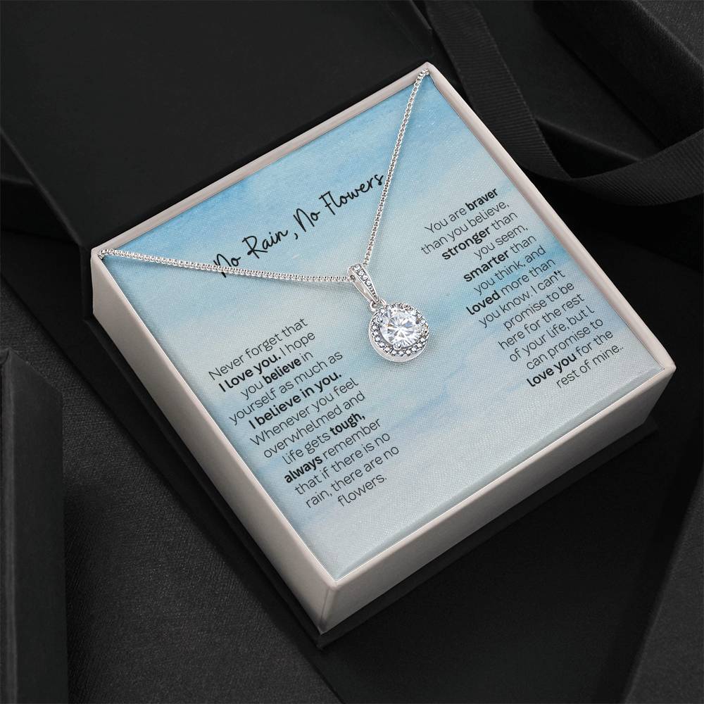 Custom Eternal Hope Necklace - No Rain No Flowers, Ideal Christmas Gift for Daughter