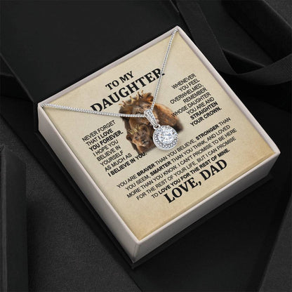 Sentimental Lion Necklace from Dad - Eternal Hope Pendant for Daughter