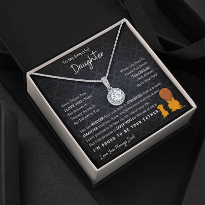 From Dad to Daughter - Lion Eternal Hope Necklace, Meaningful Gift for Birthday