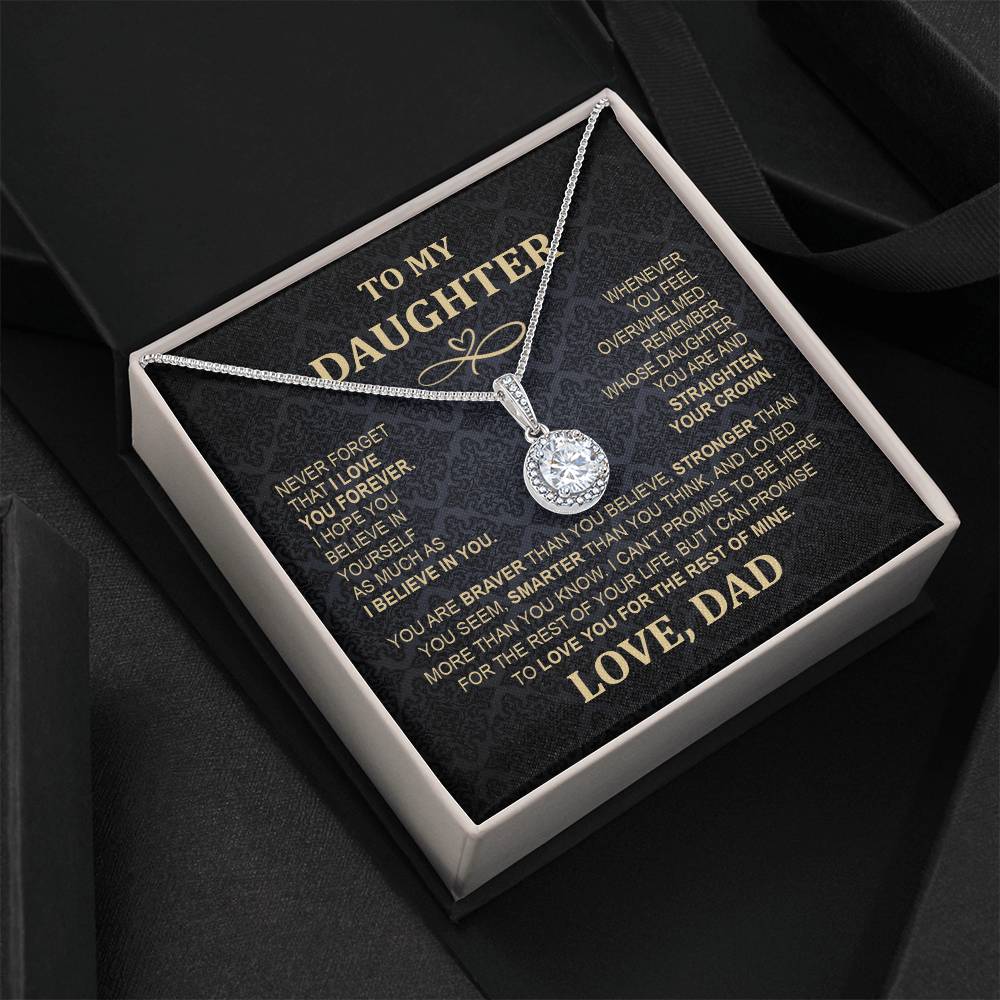 To My Daughter Necklace - From Mom & Dad Eternal Hope Pendant for Special Occasions