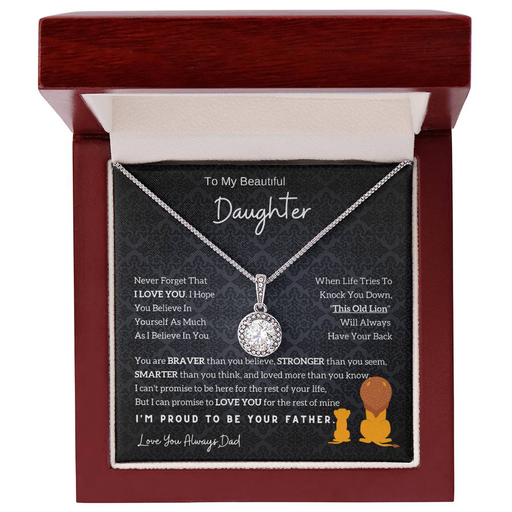 From Dad to Daughter - Lion Eternal Hope Necklace, Meaningful Gift for Birthday