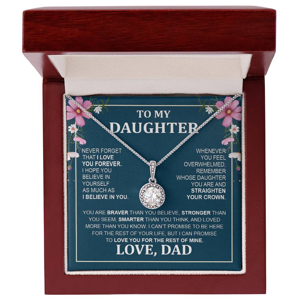 Eternal Hope Necklace with 'To My Daughter - From Mom & Dad' Message - Christmas Gift