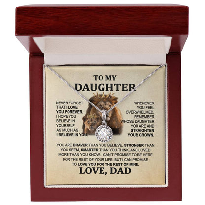 Sentimental Lion Necklace from Dad - Eternal Hope Pendant for Daughter