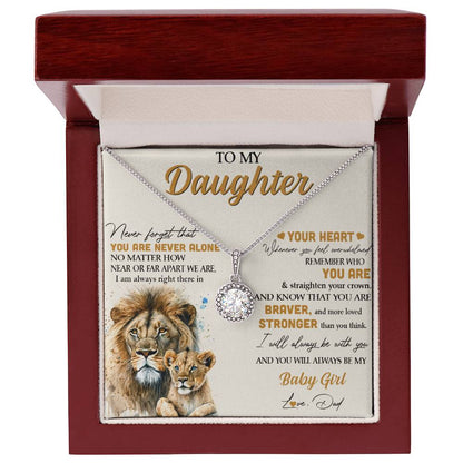 Sentimental Lion Necklace from Dad - Eternal Hope Pendant for Daughter