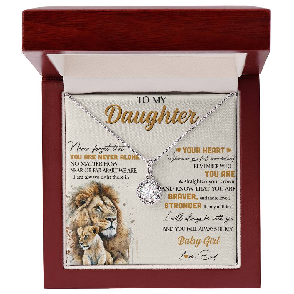 Lion Eternal Hope Necklace for Daughter - Heartfelt Gift from Dad