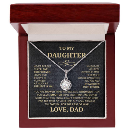 To My Daughter Necklace - From Mom & Dad Eternal Hope Pendant for Special Occasions