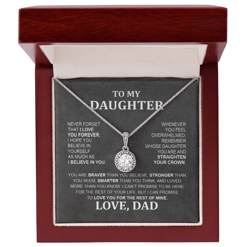 Eternal Hope Necklace with 'To My Daughter' Message - Special Gift from Mom & Dad