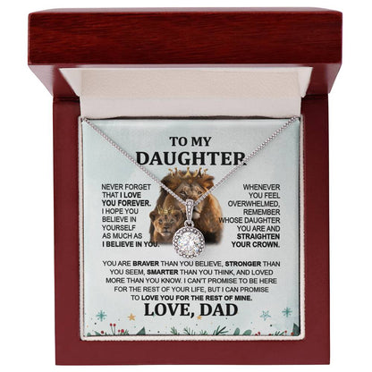 Meaningful Gift for Daughter from Dad - Lion Eternal Hope Necklace for Holidays