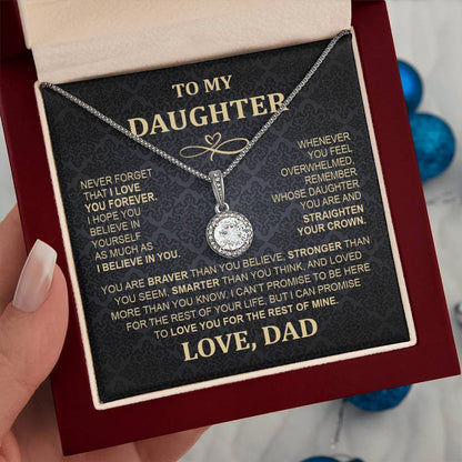 To My Daughter Necklace - From Mom & Dad Eternal Hope Pendant for Special Occasions