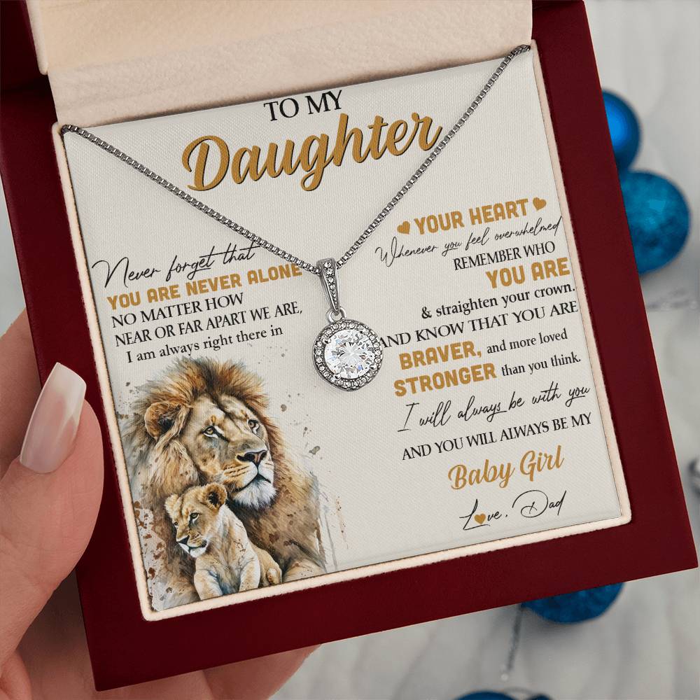 Lion Eternal Hope Necklace for Daughter - Heartfelt Gift from Dad