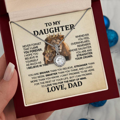 Sentimental Lion Necklace from Dad - Eternal Hope Pendant for Daughter