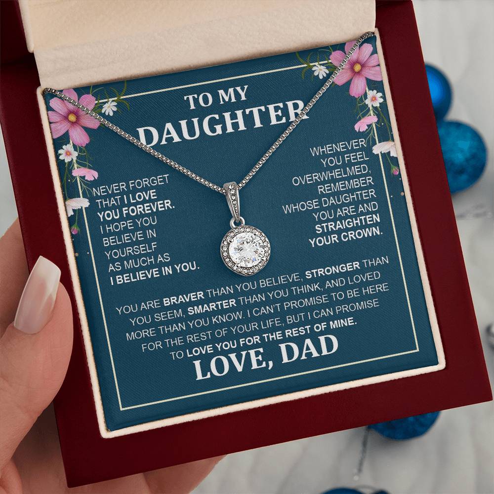 Eternal Hope Necklace with 'To My Daughter - From Mom & Dad' Message - Christmas Gift