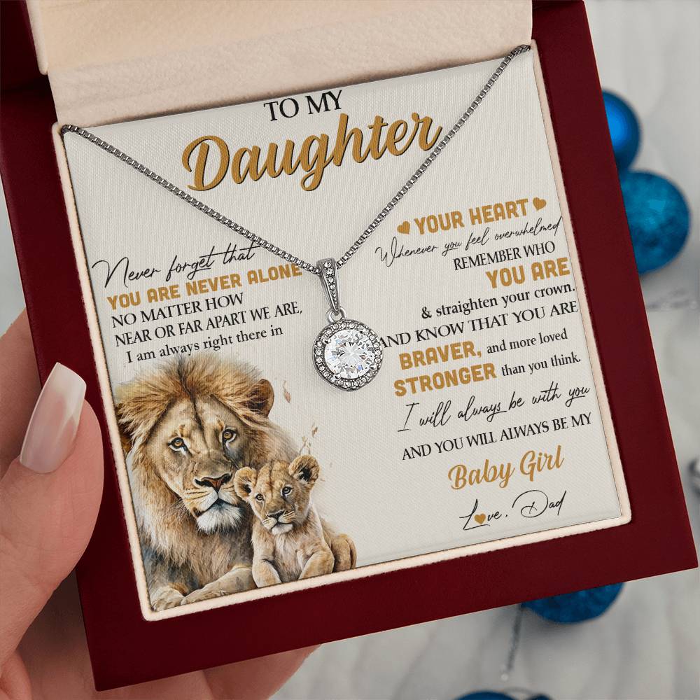 Eternal Hope Necklace with 'Lion - From Dad' Message - Ideal Birthday Gift for Daughter