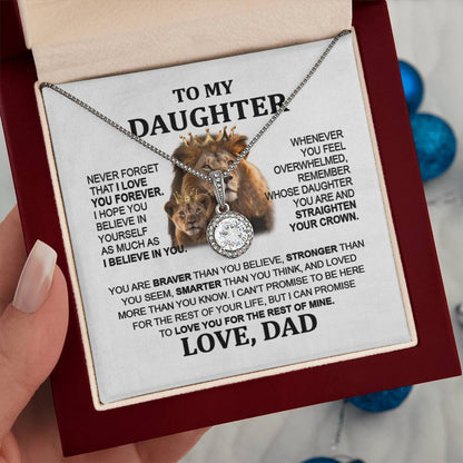 To My Daughter - Lion Eternal Hope Necklace from Dad, Perfect Christmas Gift