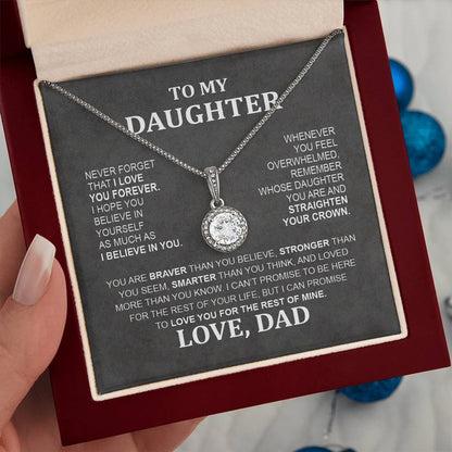 Eternal Hope Necklace with 'To My Daughter' Message - Special Gift from Mom & Dad