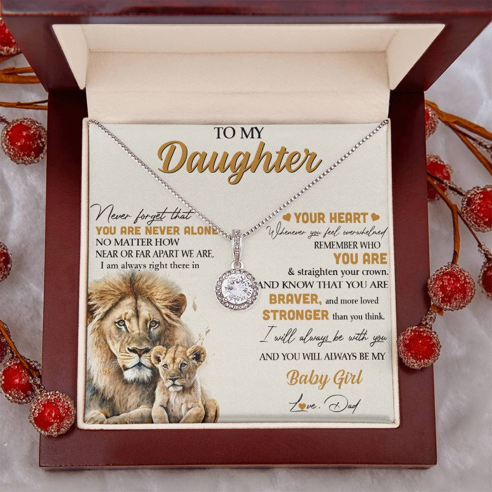 Eternal Hope Necklace with 'Lion - From Dad' Message - Ideal Birthday Gift for Daughter