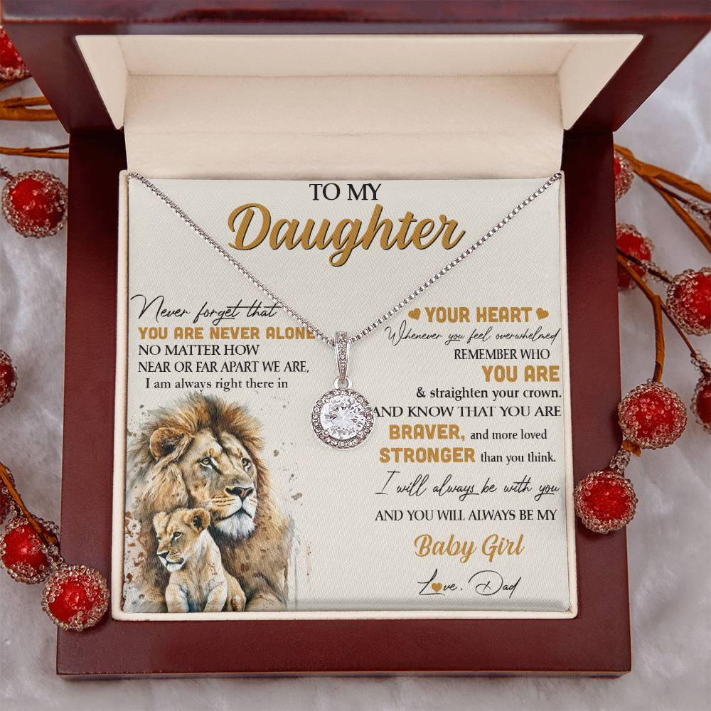 Lion Eternal Hope Necklace for Daughter - Heartfelt Gift from Dad