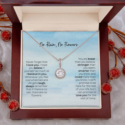 Custom Eternal Hope Necklace - No Rain No Flowers, Ideal Christmas Gift for Daughter